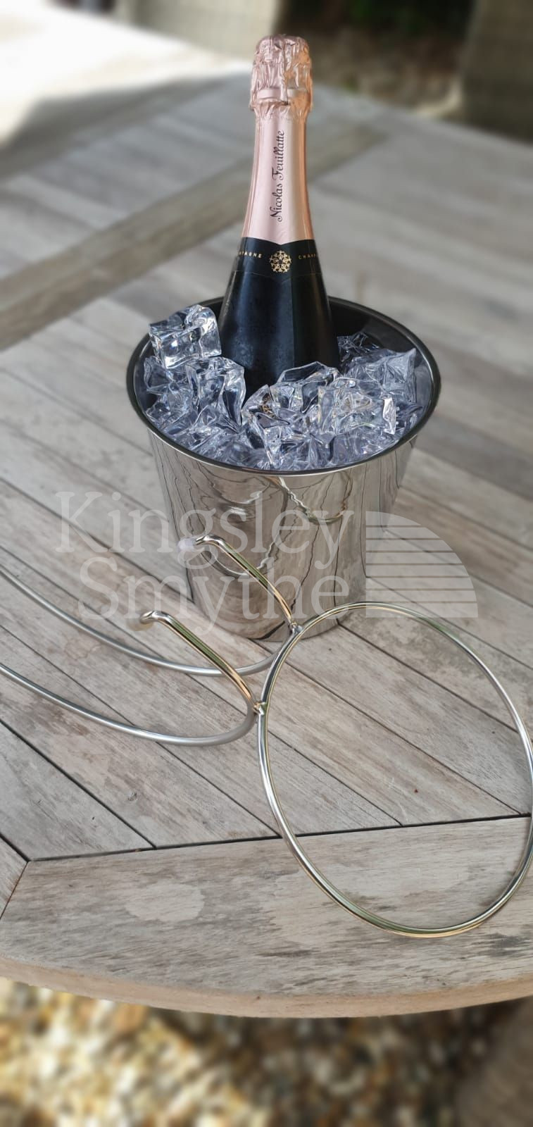 Stainless Steel Table Hanging Wine Bucket with Holder