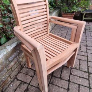 Superior teak outdoor stacking garden chair from Kingsley Smythe