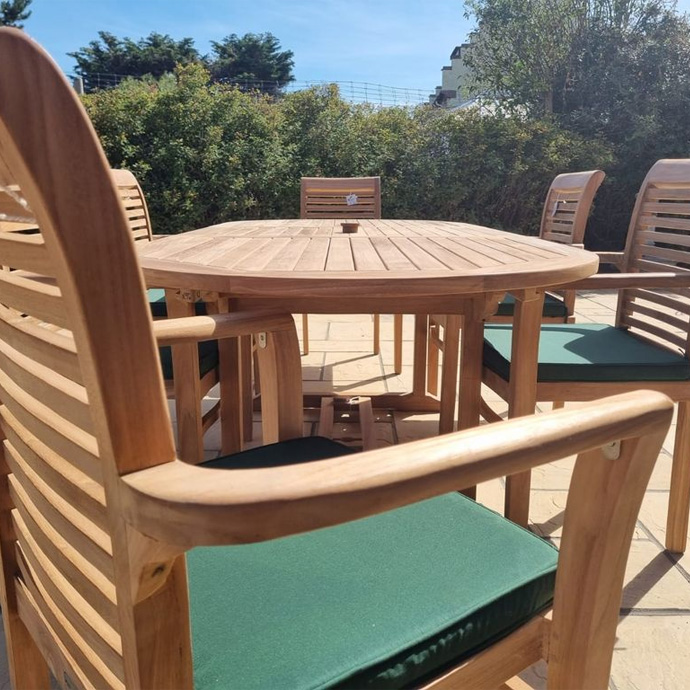 Teak Garden Dining Set Seats. Superb Quality. Buy Direct!