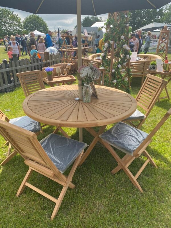 Teak Garden Dining Set.1.5m Table, 6 Chairs Buy Direct!